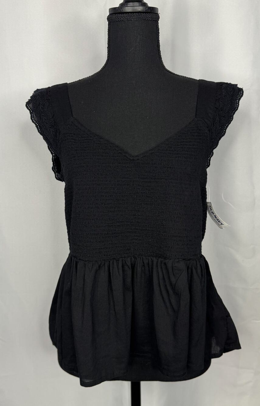 Womens NWT Old Navy Cropped Ruched Off The Shoulder Crochet Edge Top Sz XL